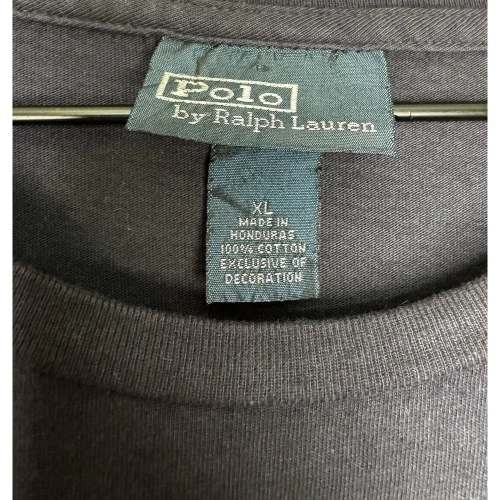 Polo Ralph Lauren Pocket T Shirt Mens XL Navy Blue Red Pony Cotton Crew Neck Tee